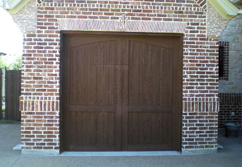 Painted wooden garage doors