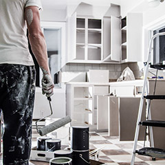 Cabinets being painted