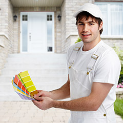 Team member holding color wheel